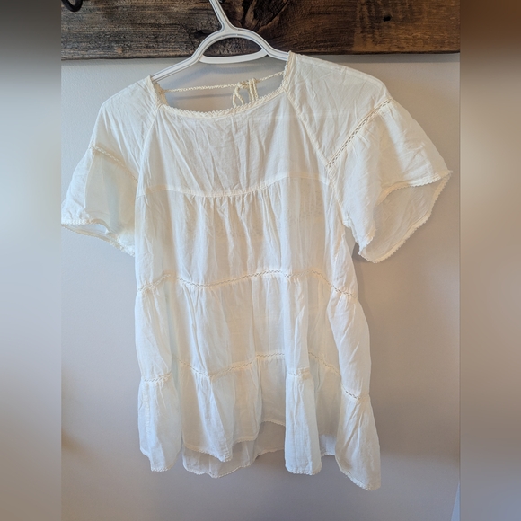 Vintage 100% Cinema Club Cotton Babydoll Top - Picture 6 of 6